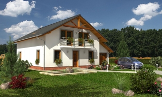 Attic house with a garage and a room on the ground floor